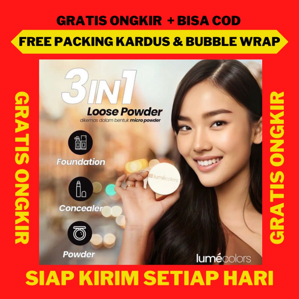 Loose Powder Lumecolors, Bedak Tabur Lumecolors, Lumecolors Loose Powder Light, Lumecolors Loose Pow