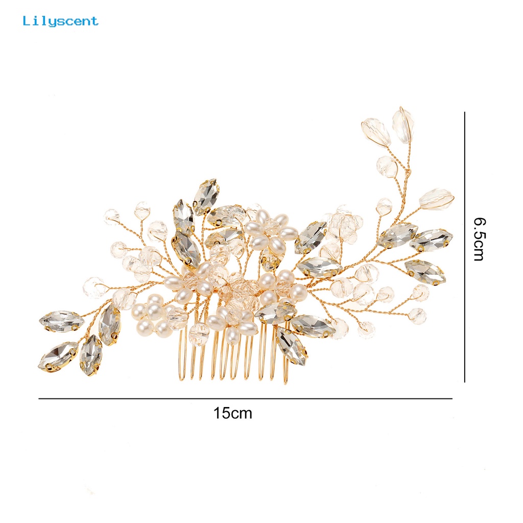 Sisir Jepit Rambut Hias Kristal Mutiara Imitasi Handmade Anti slip Untuk Dekorasi Pernikahan