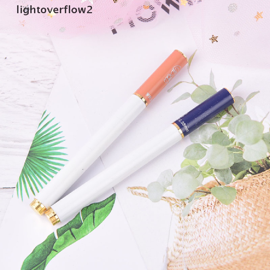 (lightoverflow2) 1pc Pulpen fountain mini 0.38mm Bahan metal Warna Acak