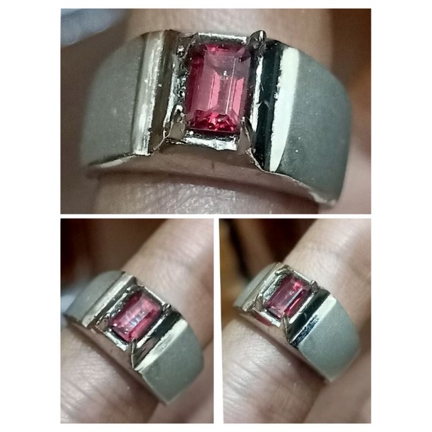 natural red garnet kotak polos
