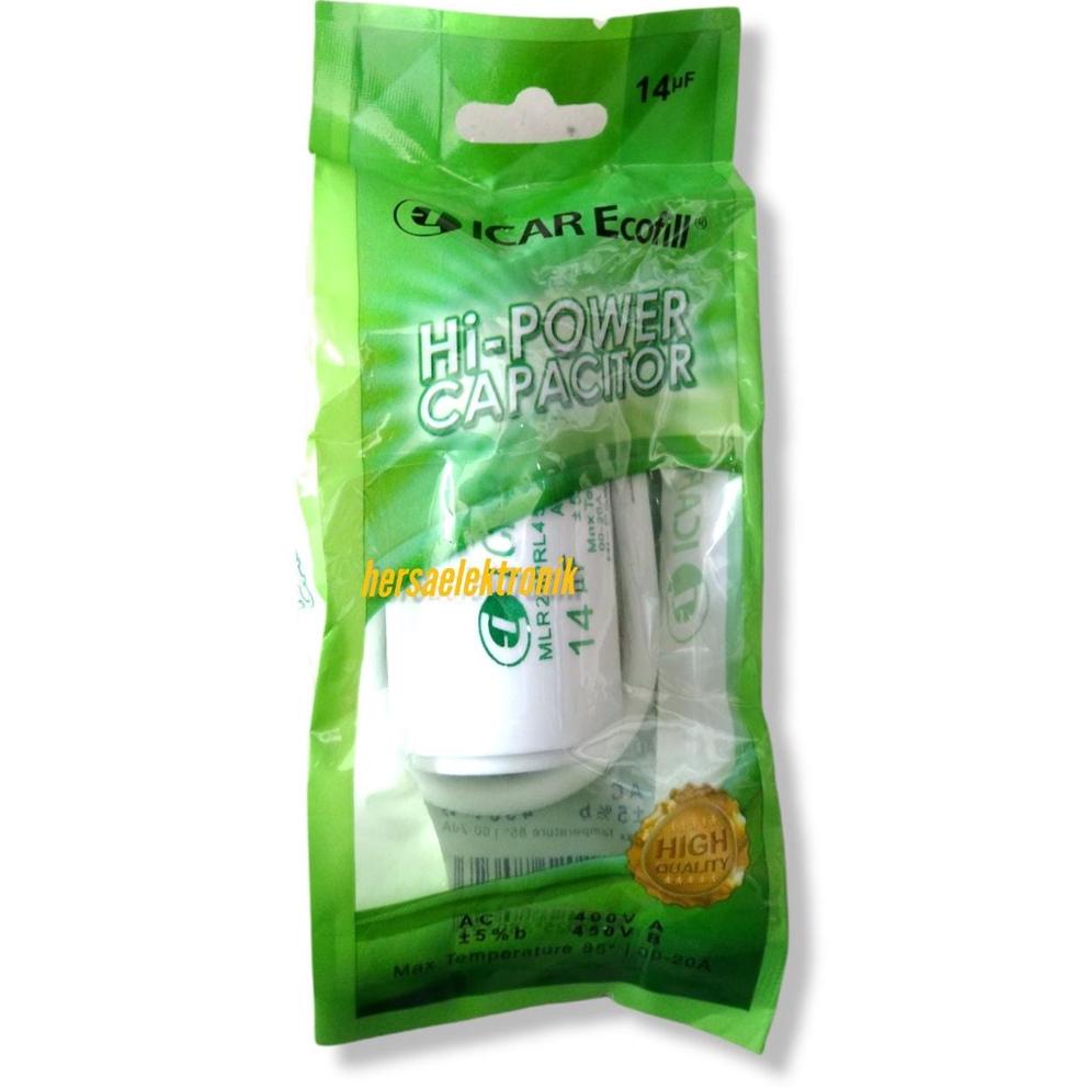 Kapasitor bulat icar ecofill 14uf original  capasitor pompa air mesin cuci 14 mikro 14 mf ada kabel 