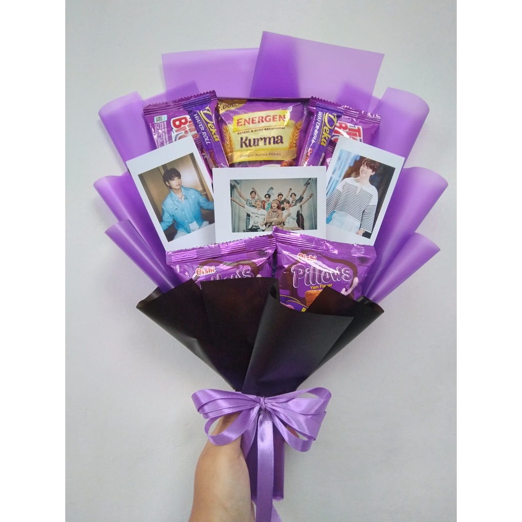 

bucket snack special BTS Borahae/buket snack wisuda