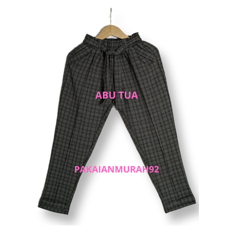 Celana Tartan Panjang Wanita/Celana Motif Kotak Premium/Motif 2