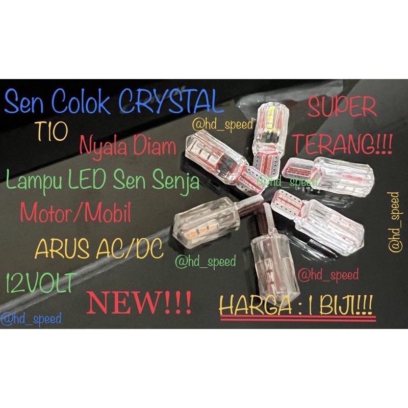 Lampu Sen Senja T10 Motor Mobil AC/DC Model Crystal Nyala Diam Super Terang