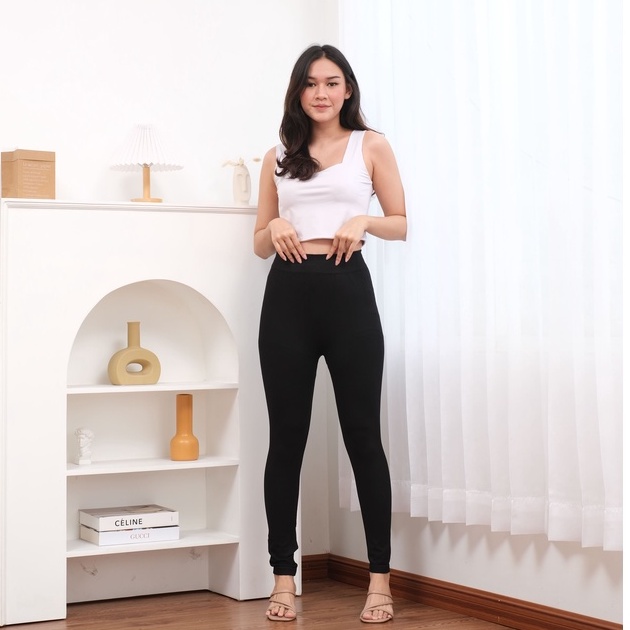 Celana Legging IMPORT Polos Highwaist Fit to S-XXL