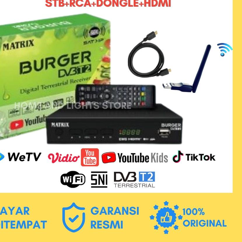 BISA COD ✔️Set Top Box TV Digital Matrix Burger Hijau DVBT2 Matrix Apple Kuning / Set Box TV Digital Matrix Kuning / set box tv digital / box tv digital / set top box tv tabung|RA8