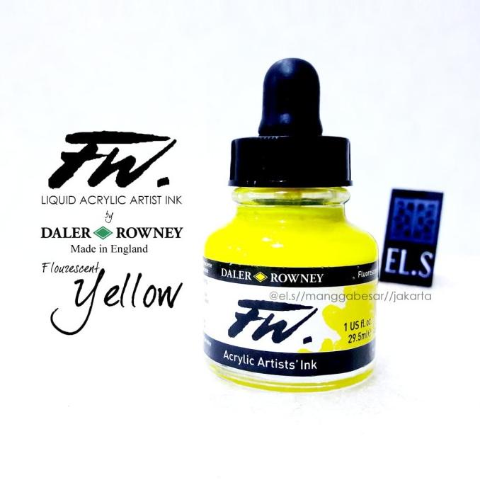 

Daler Rowney FW ink Flourescent Yellow ( Cat Akrilik ) Non COD