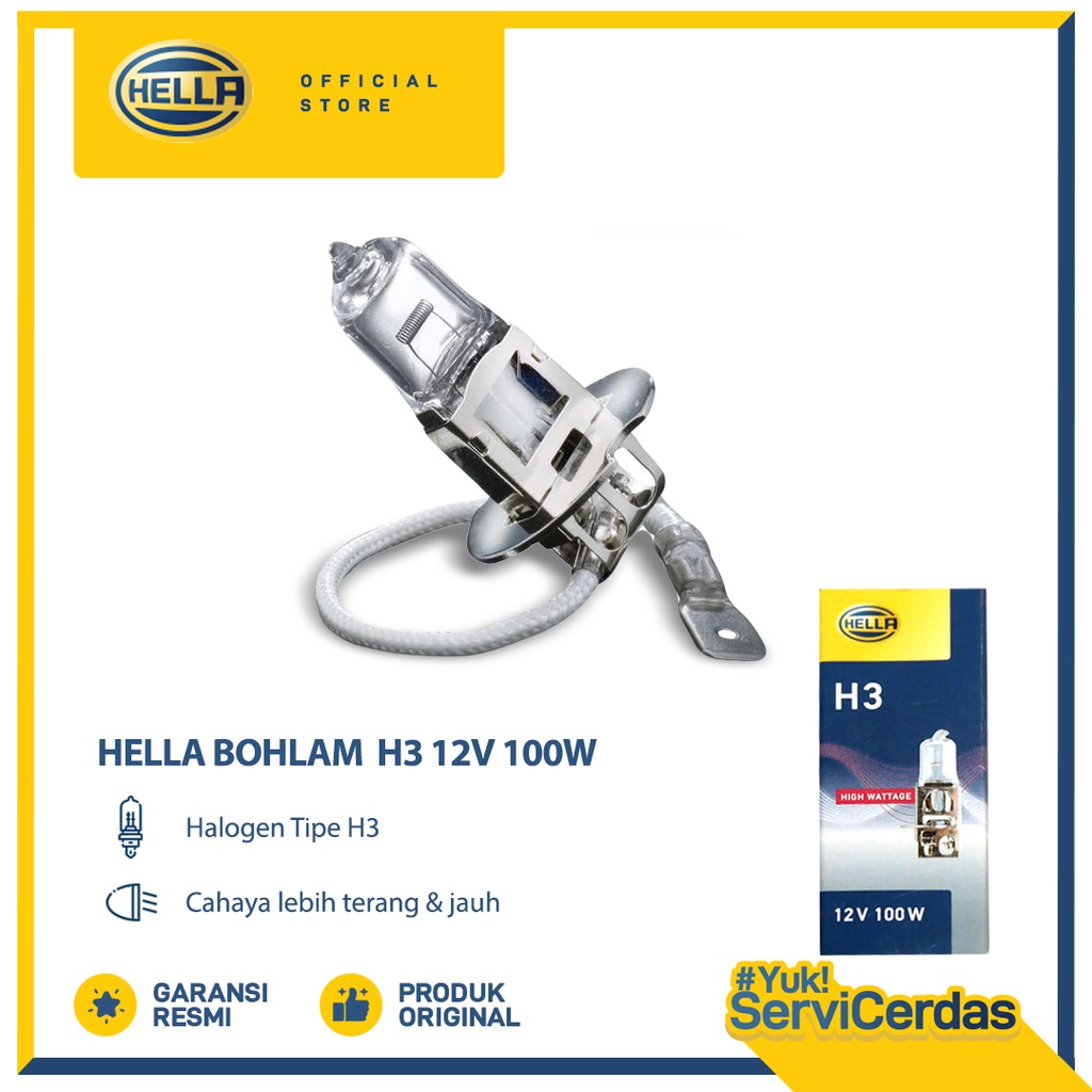 Lampu Mobil Hella Bohlam Halogen H3 12V 100W 1pcs - Bohlam mobil
