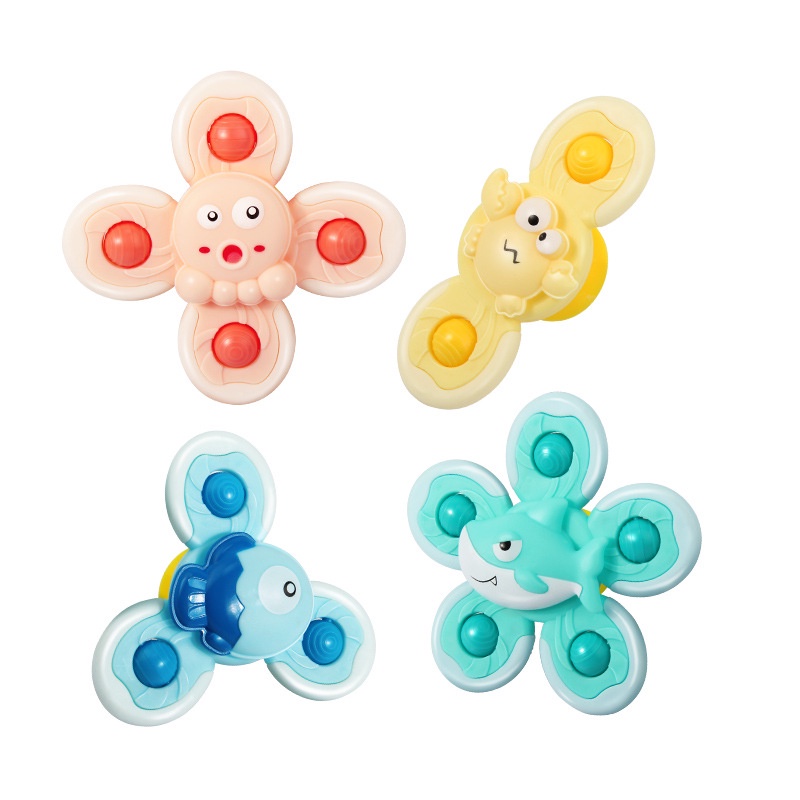 Baby Spinning Fun Chair Suction Cups Toys 0-1 Years Old Early Education Puzzle Can Gnaw Teeth Glue Rattle