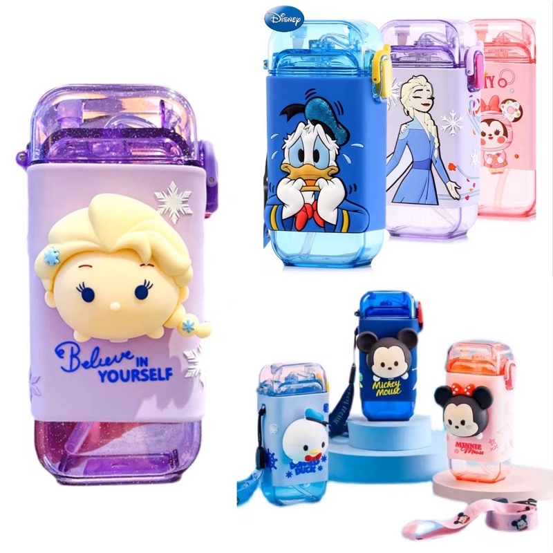 botol minum disney square 3D bottle botol minum anak