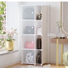 LEMARI TAS SEPATU RAK SERBAGUNA LEMARI PLASTIK BAG STORAGE LEMARI SUSUN PORTABLE