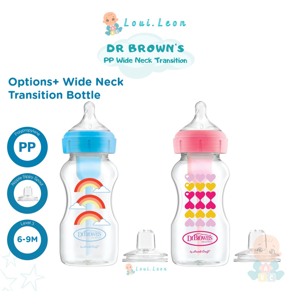 DR BROWNS Botol Options Wide Neck PLUS Transition 270ml Option 2 in 1 Dr Brown dr brown’s l Botol Su
