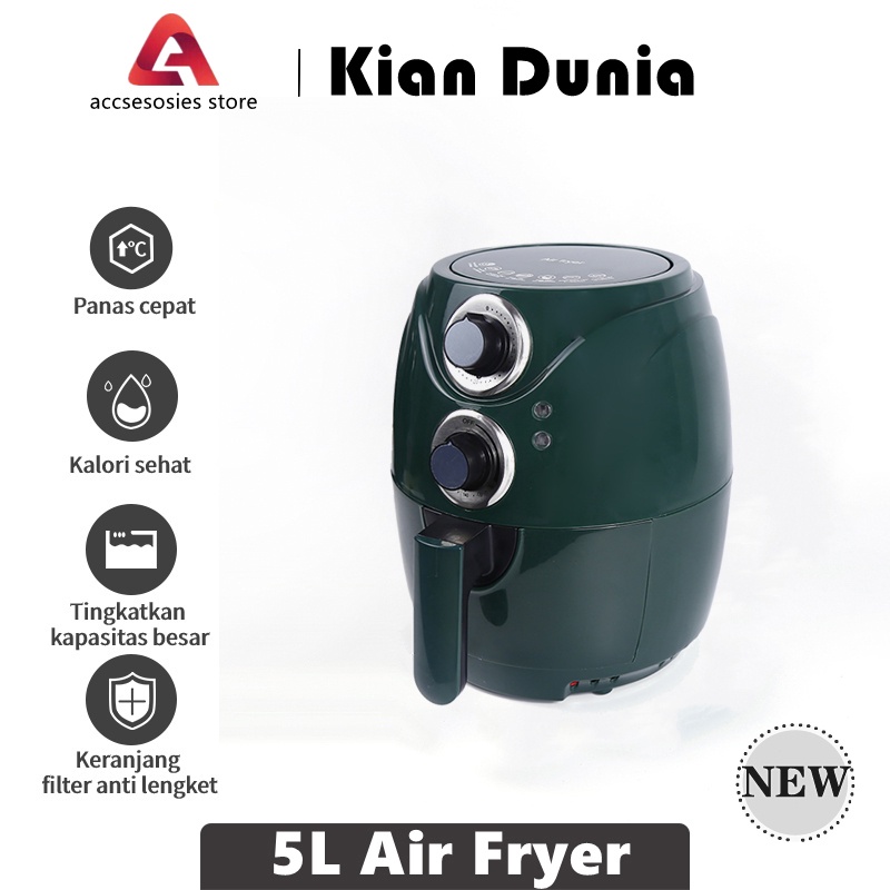 Air Fryer 5L Multifungsi Alat Penggoreng Udara Bebas Minyak Rumah Tangga