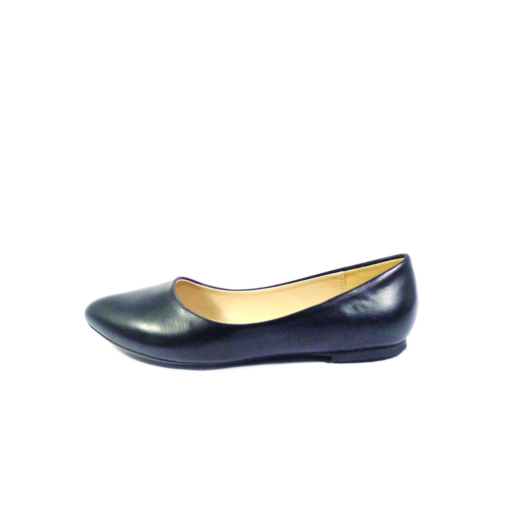 Workswell Sepatu Flat Wanita Basic Ujung Lancip Kode 3697 Hitam Doff