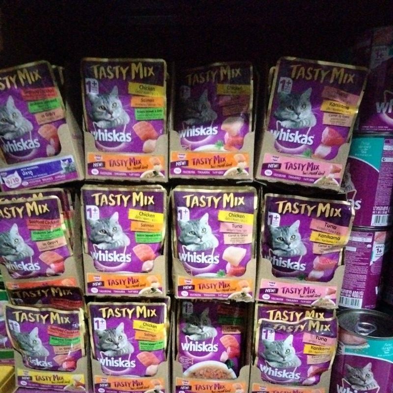 Whiskas Tasty Mix 1+ /whiskas pouch 80 gr Makanan kucing basah