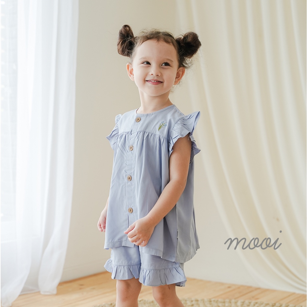 Mooi Lyra Set 1-5 Tahun Setelan Ruffle Anak Perempuan P10 CBKS S23