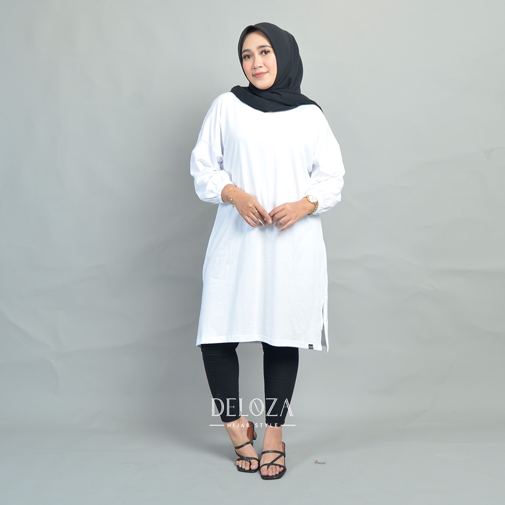 Tunik Oversize Polos Tangan Balon Jumbo