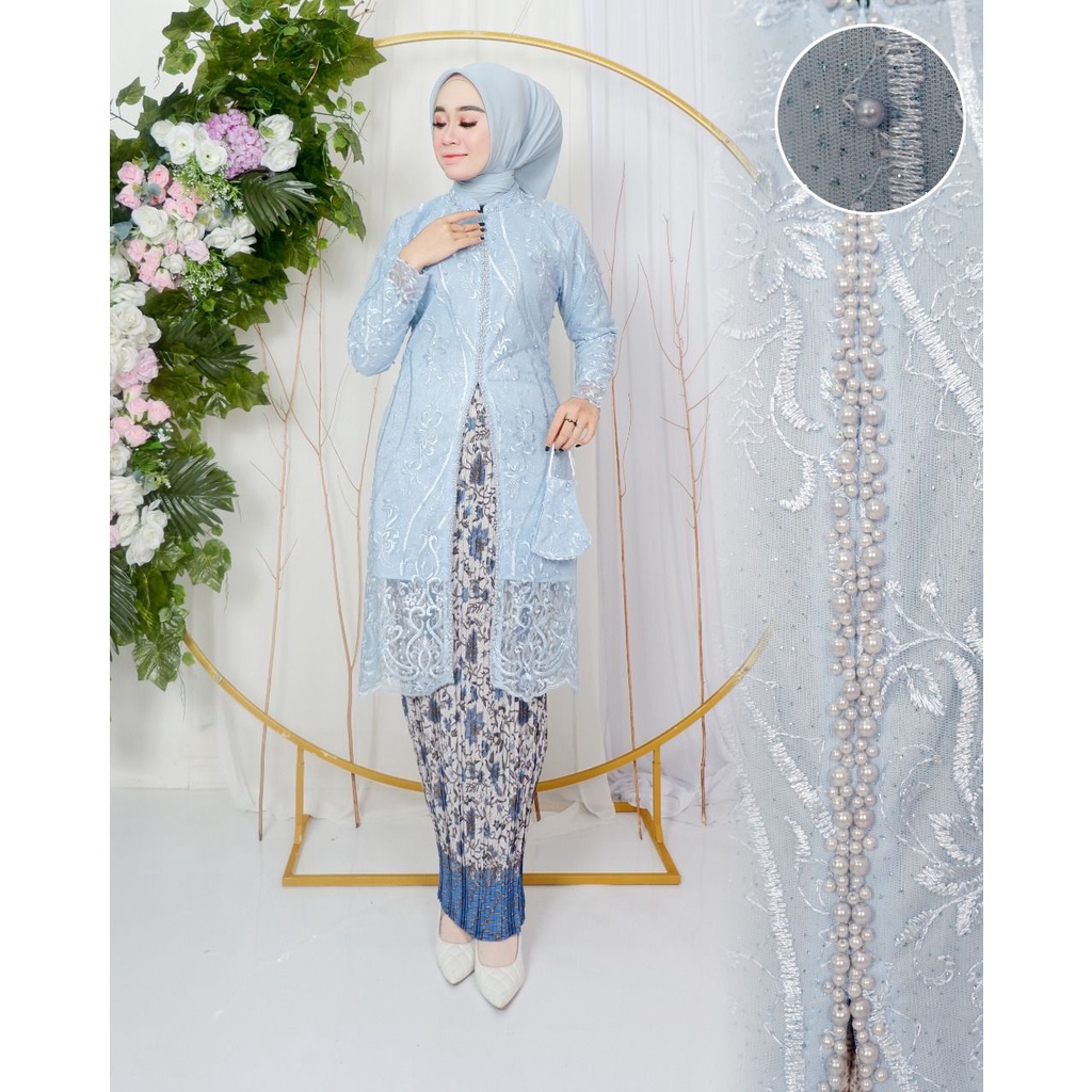 Permata Olshop / Kebaya Tunik Busui Belah Tengah Payet Premium / Kebaya Seragam Modern / Kebaya Pesta / Kebaya Busui