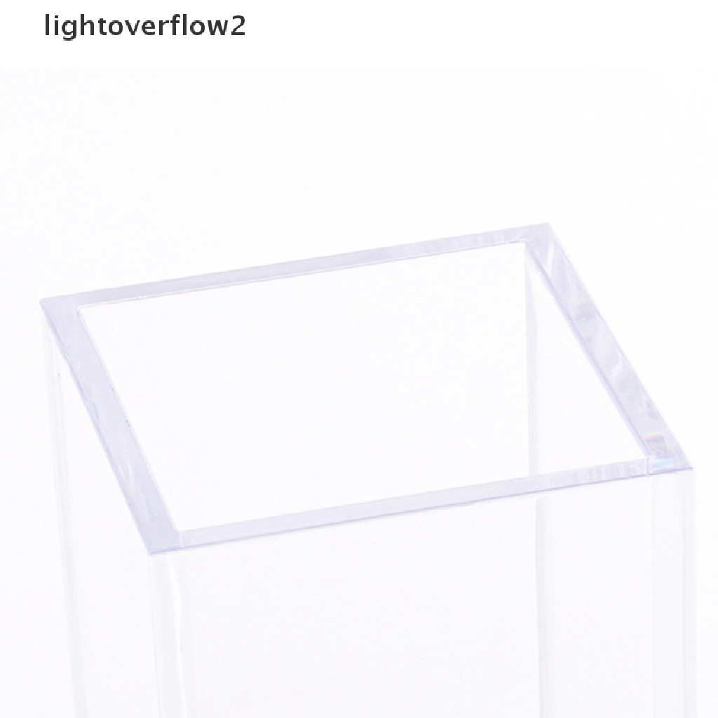 (lightoverflow2) Kotak Akrilik Transparan 10x6.5x6.5cm Holder Pulpen / Alat Tulis / Makeup