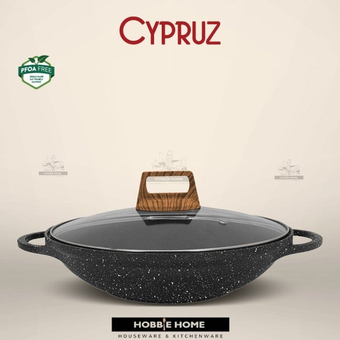 Cypruz Wok Pan / Kuali Marble Diecast Series Anti Gores dan Lengket