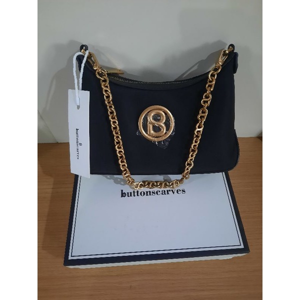 preloved buttonscarves bag luana nylon charcoal