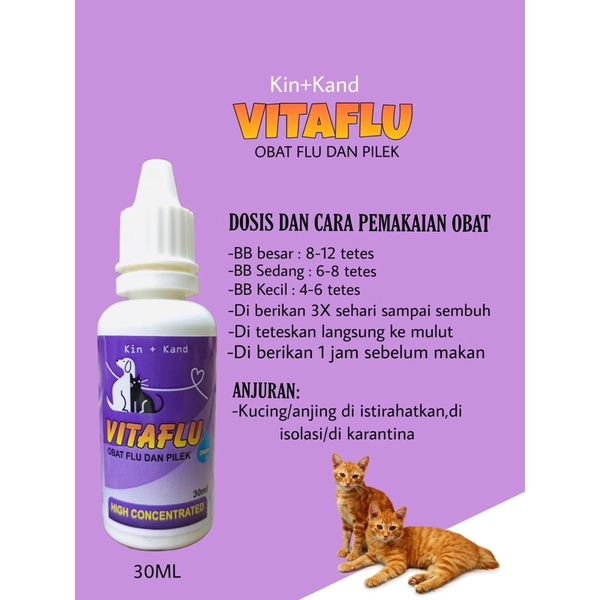 Kin kand VITAFLU Obat Flu Pilek dan Batuk kucing anjing