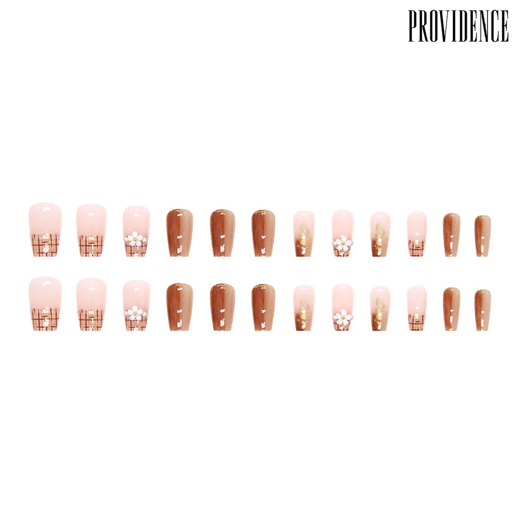 24pcs Kuku Palsu Warna caramel Nigga Untuk manicure