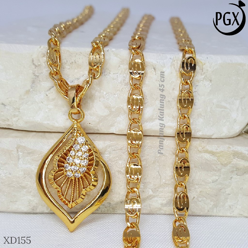 PGX Kalung Wanita Xuping Aksesoris Fashion Perhiasan Lapis Emas XD155