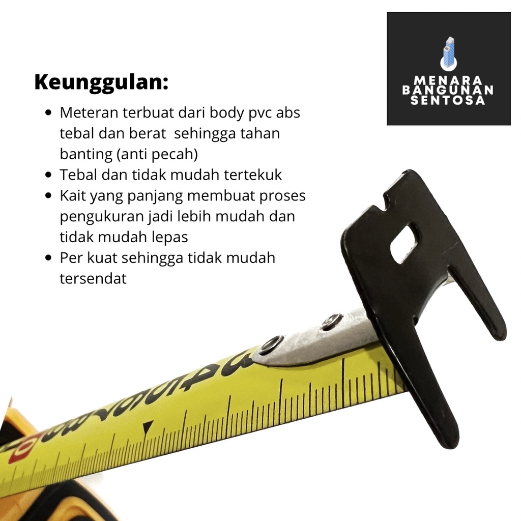 Meteran Super ABS Hongsui IGM 8m - Rol Meter Tukang 8 Meter Anti Pecah - Measure Tape