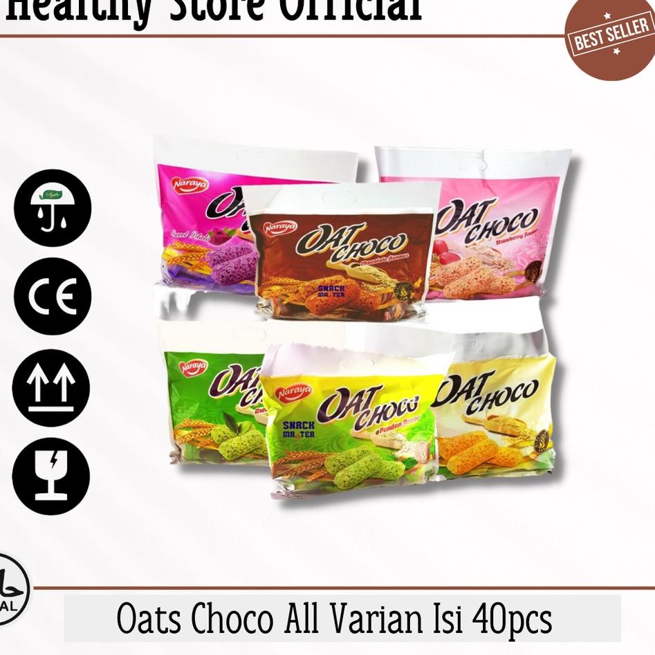 

✨10.10✨ Naraya Oat Choco Sereal Gandum 400gr Original isi 40 pcs BPOM Vanila Coklat / Cokelat / Pandan / Sweet potato / Green tea / Strawberry Oat Choco Naraya 40pcs | 6 Varian Berbeda 
