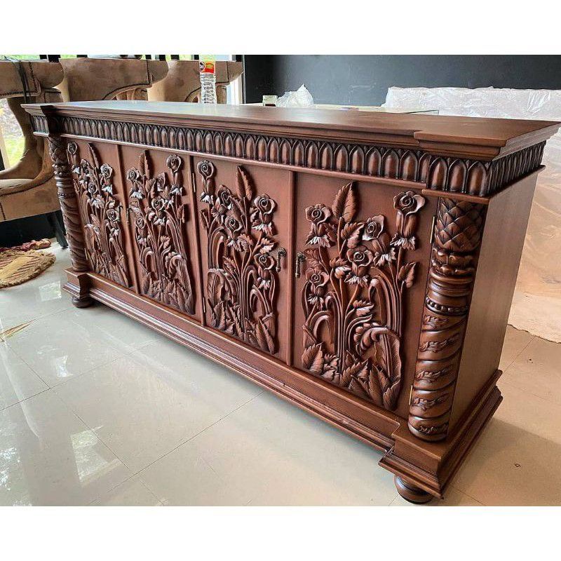 bufet tv kayu jati /  bufet kayu jati / bufet bunga taman kayu jati /  bufet tv bunga taman kayu jat