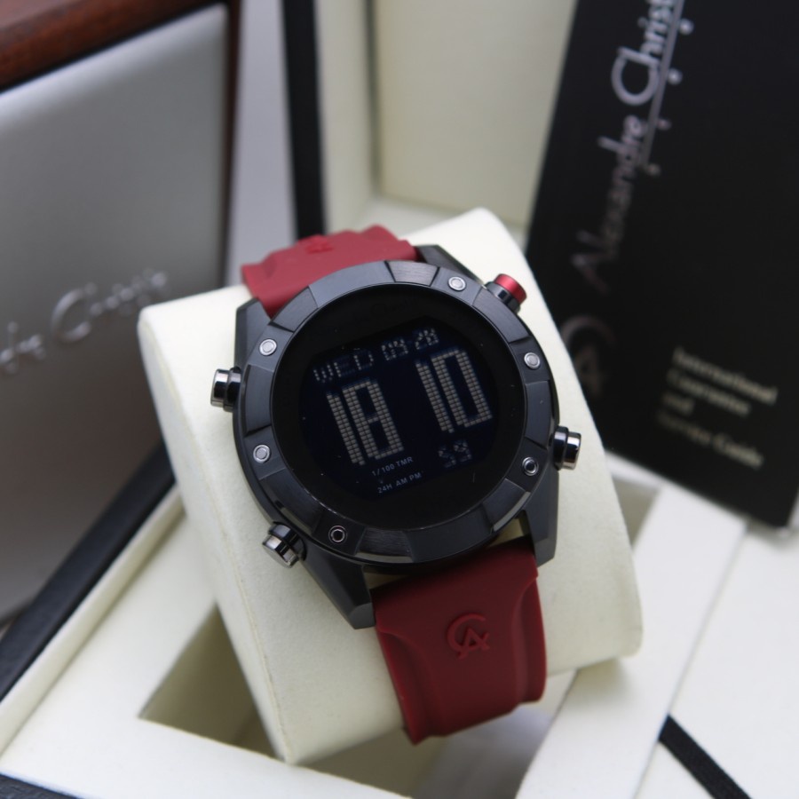 Jam Tangan Alexandre Christie AC 9372 Pria / AC9372 Digital Red Original