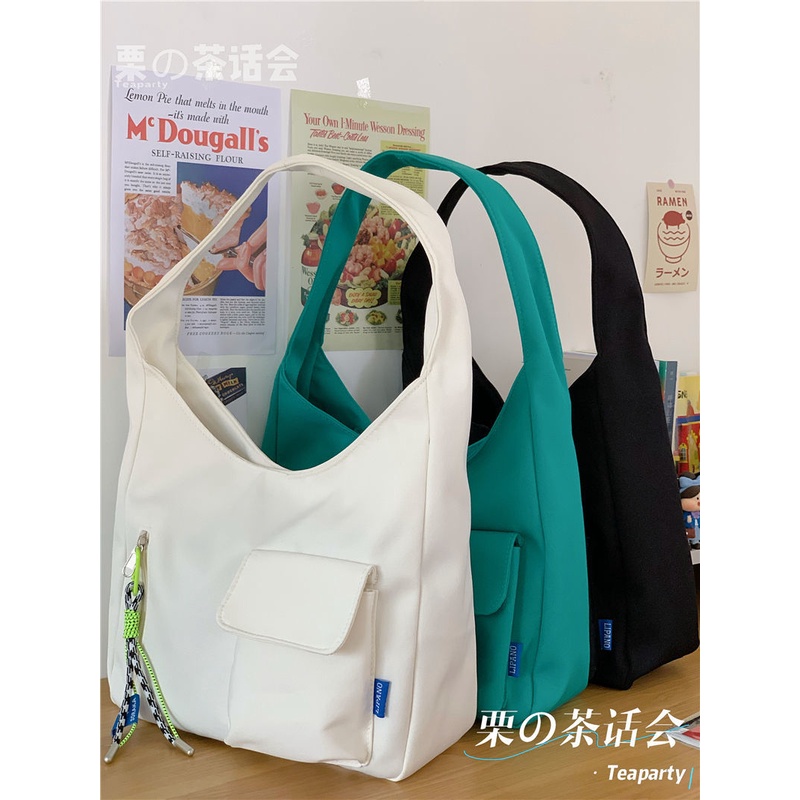 tas bahu wanita besar miniso tas selempang rantai  tas choach original tas pesta import murah ✿♚﹉Sera 2023 Baru Tas Kanvas Wanita Sen Departemen All-Match Siswa Kelas Komuter Tas Sekolah Kapasitas Besar All-Match Tas Bahu