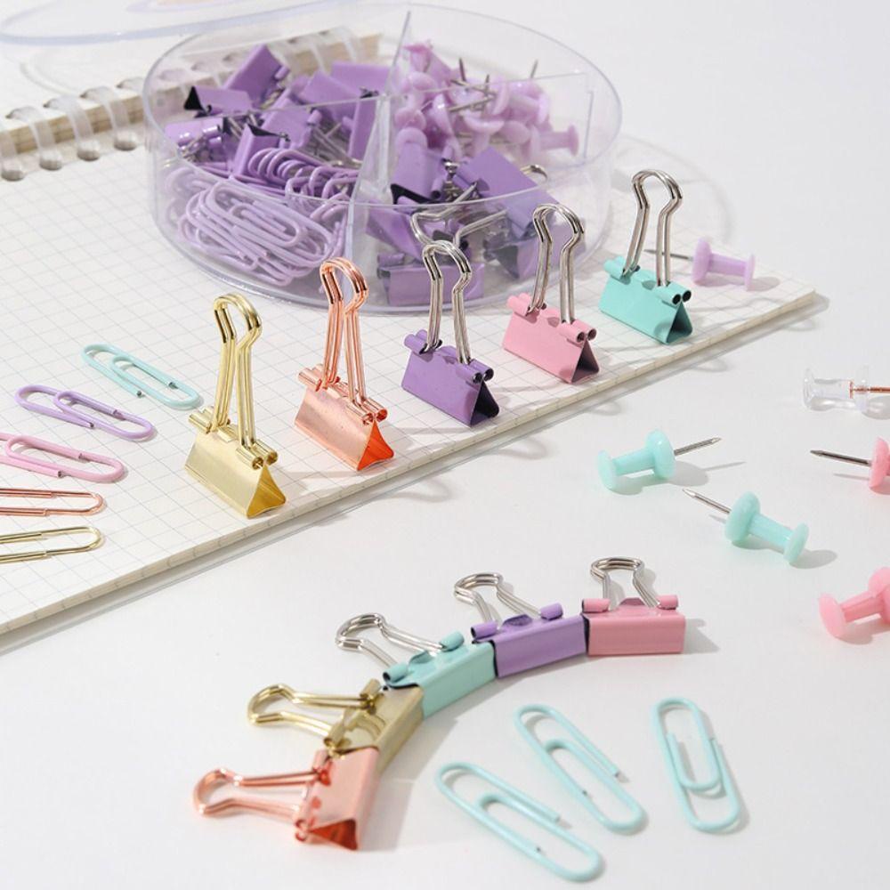 Top 65PCS/Box Perlengkapan Pengikat Paper Clip|Klip Ekor Panjang Kawaii Warna