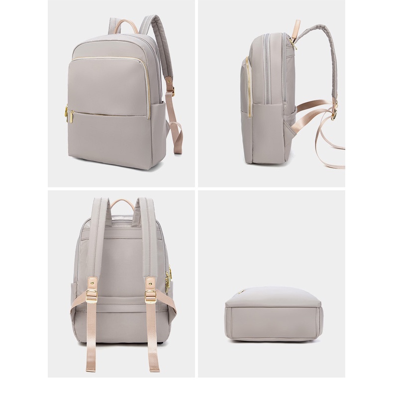 SmallLee Fashion Kantor Wanita Tas Sekolah Nilon Tahan Air 14 Inch Laptop Ransel Untuk Wanita