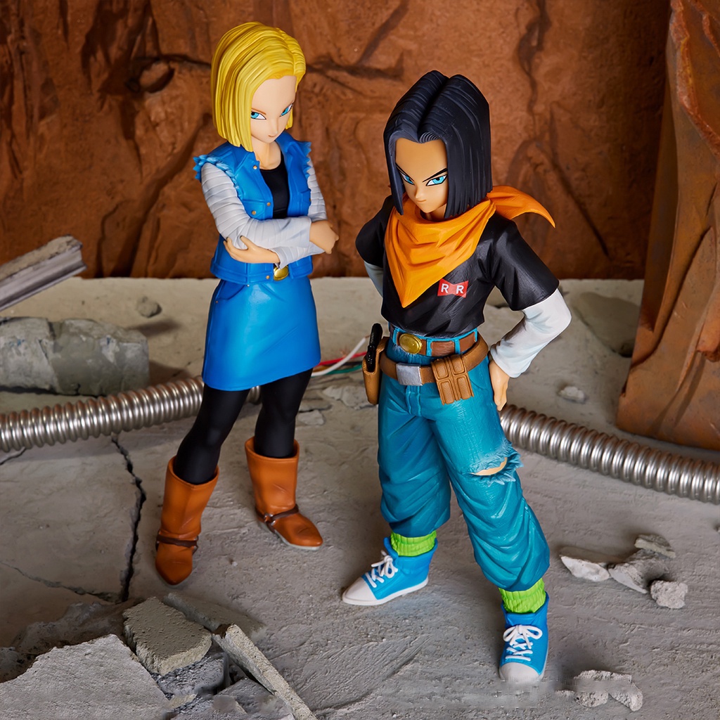 Mainan Action Figure Model Anime Dragon Ball Z Android 17 18 24CM Bahan PVC Untuk Koleksi Anak