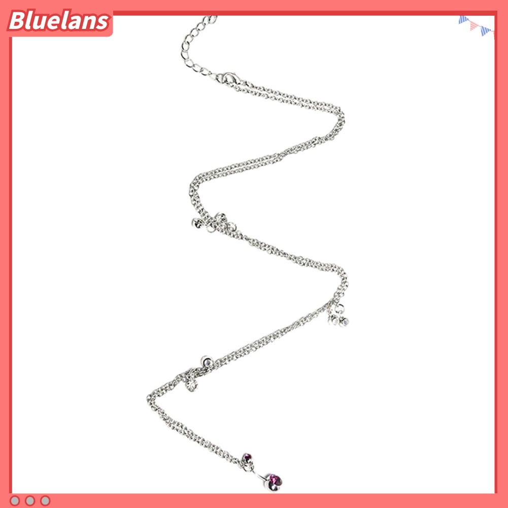 Bluelans Women Rhinestone Pendant Belly Button Ring Dangle Navel Piercing Waist Chain