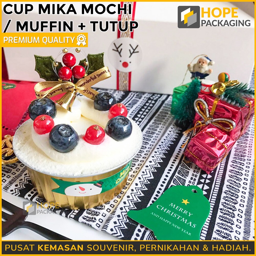 [ ISI 5 PCS ] Cup Mika Mochi / Muffin + tutup Tray Mika Tutup W10 Mooncake 75gr Pudding Mochi Pia Kue Nastar dll