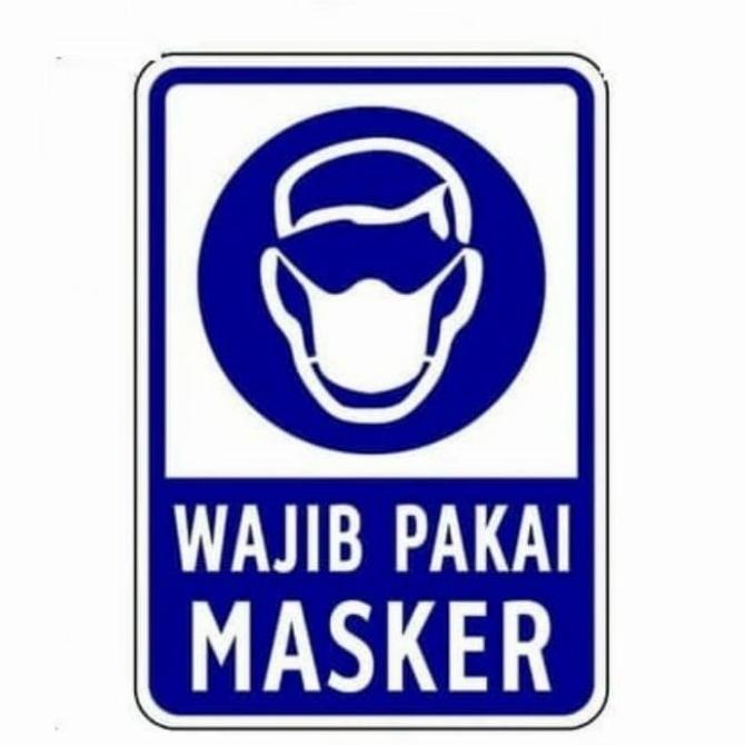 

stiker vinyl WAJIB PAKAI MASKER 15x20cm sign rambu k3 90-berkahstiker23 Berkualitas