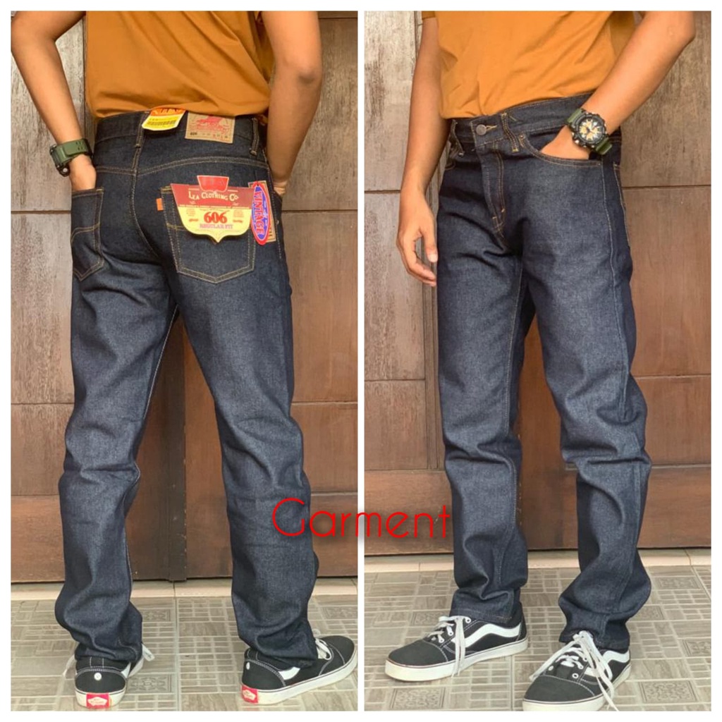 Celana Jeans Panjang Lea 606 original Pria Cowok Laki Cowo Bapak Dewasa Ukuran Jumbo Besar Big Size 