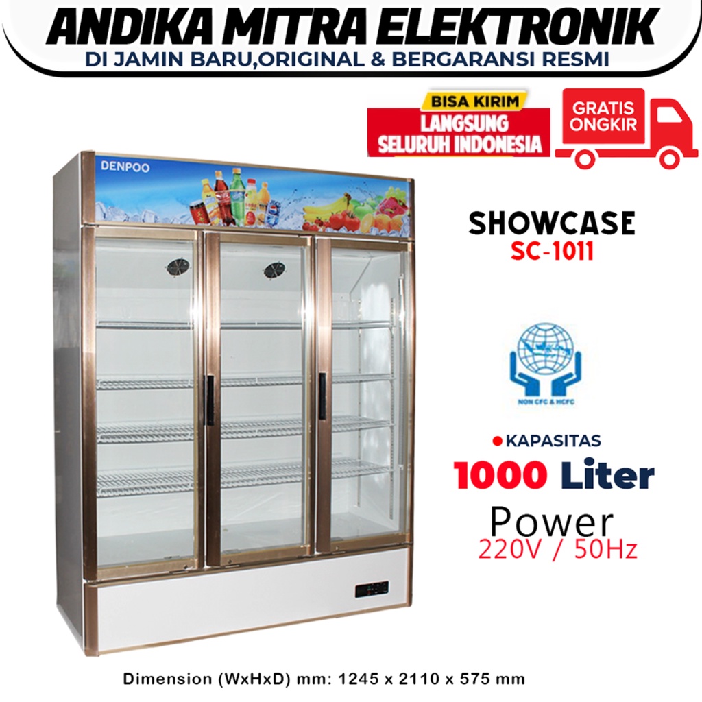 FREE ONGKIR SHOWCASE 1000 LITER SC 1011 BEST COOLING DAN HEMAT LISTRIK