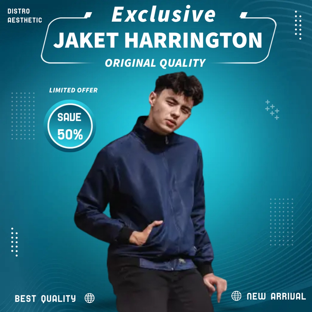 Jaket Pria anti Angin Terbaru Basic jacket Taslan Harrington harington Jiket laki laki Remaja Dewasa