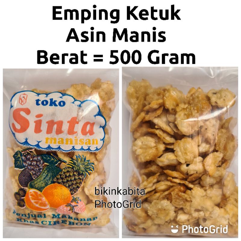 

Emping Ketuk Asin Manis Berat = 500 Gram Asli Sinta Manisan