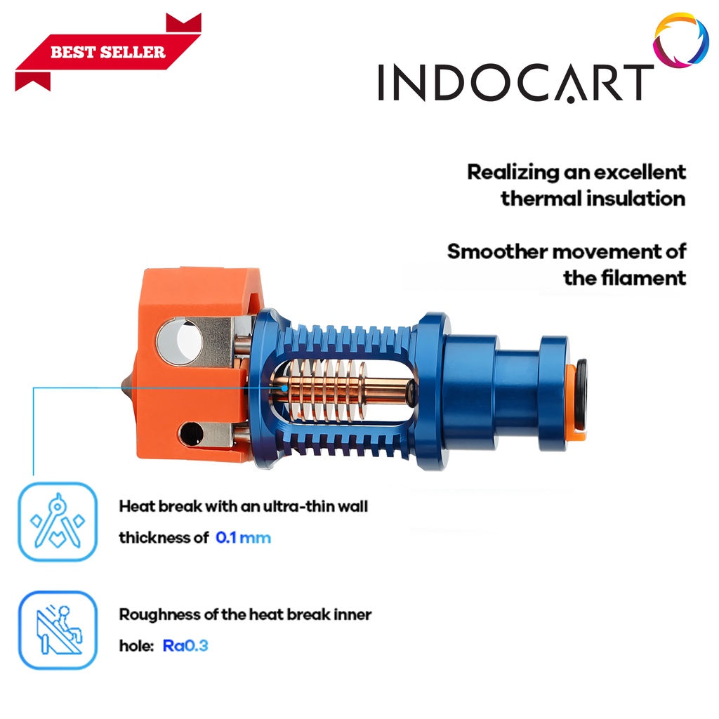 INDOCART 3D Printer HotEnd Original Phaetus Dragon Hotend HF Blue