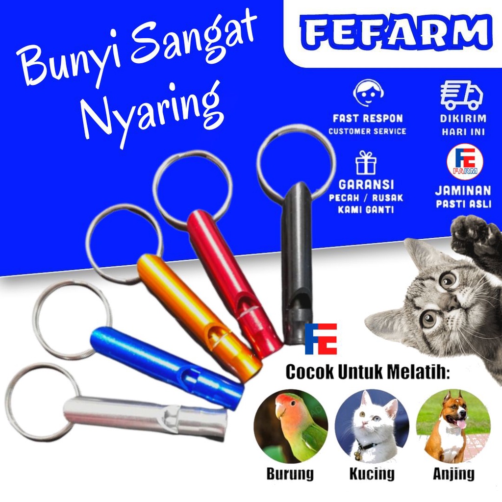 Peluit Ultrasonic U3 Gantungan Original Untuk Melatih Segala Hewan Kucing Anjing Burung FEFARM