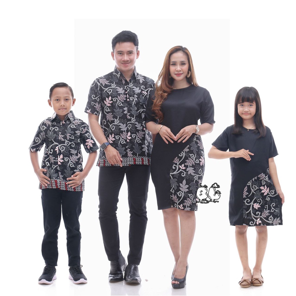 DRESS KELUARGA BATIK KOMBINASI TERBARU