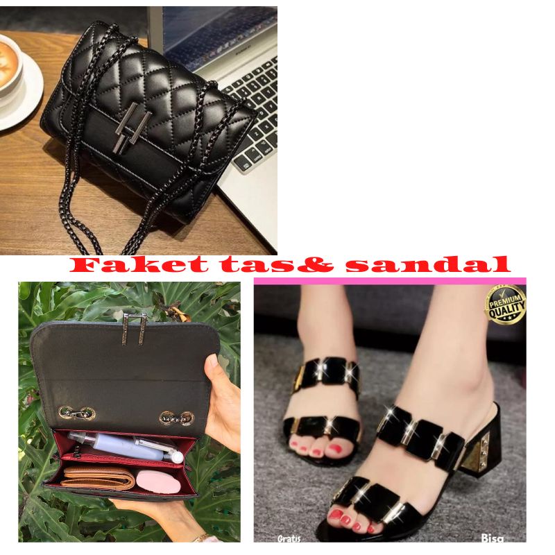 [free dus box] paket tas&amp;sandal terbaru model kekinian murah