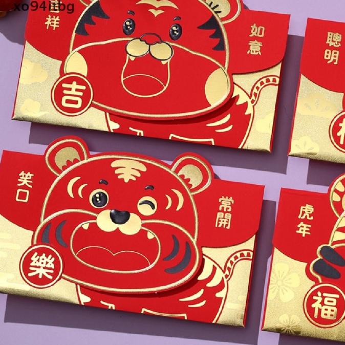 

(Xo) 4pcs 2022 Amplop Angpao Tahun Baru Cina / Imlek Gambar Harimau