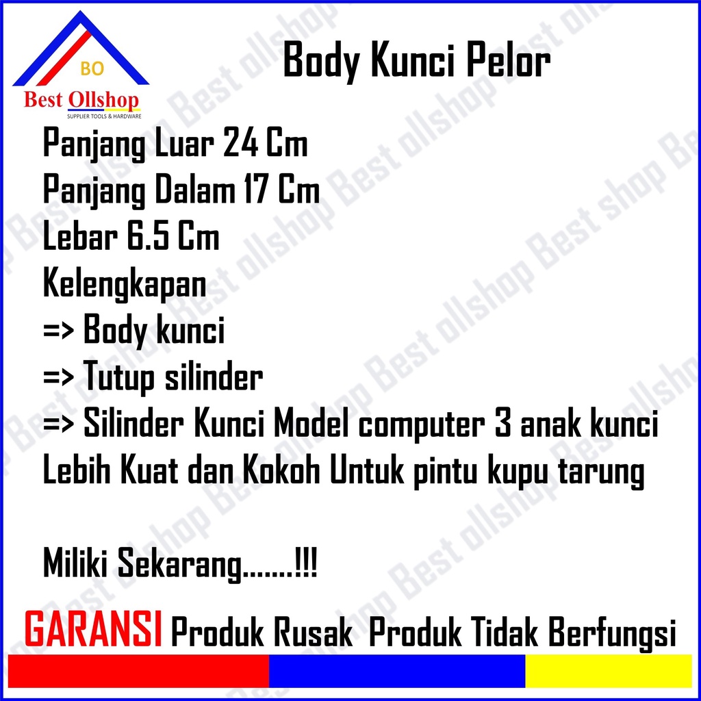 Bodi Pelor Pintu Besar Stainless l Kunci Body Besar / Kunci Pintu Rumah Bodi Body Kunci Pelor Besar Kupu Tarung 2 Pintu Dorong 1 Set