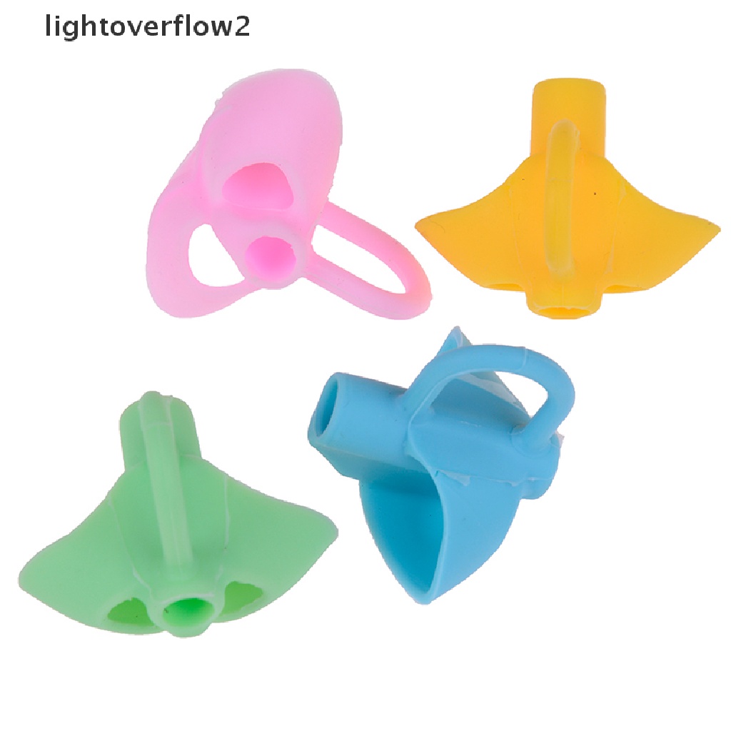 (lightoverflow2) 3pcs Grip Pensil Bahan Silikon Untuk Membantu Menulis